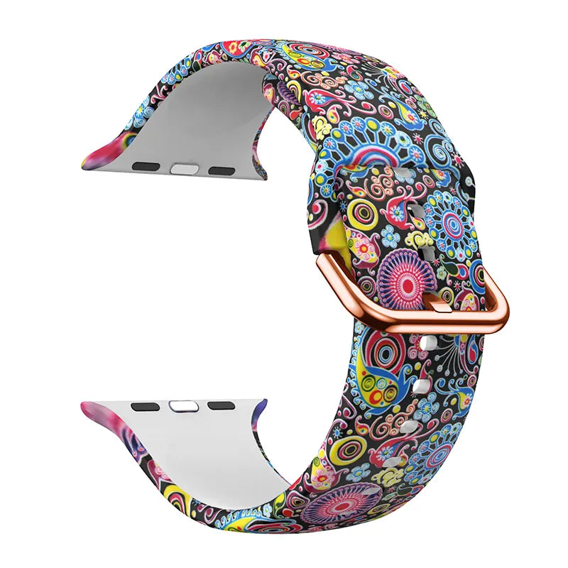 Apple Watch Silicone Printed Design Strap